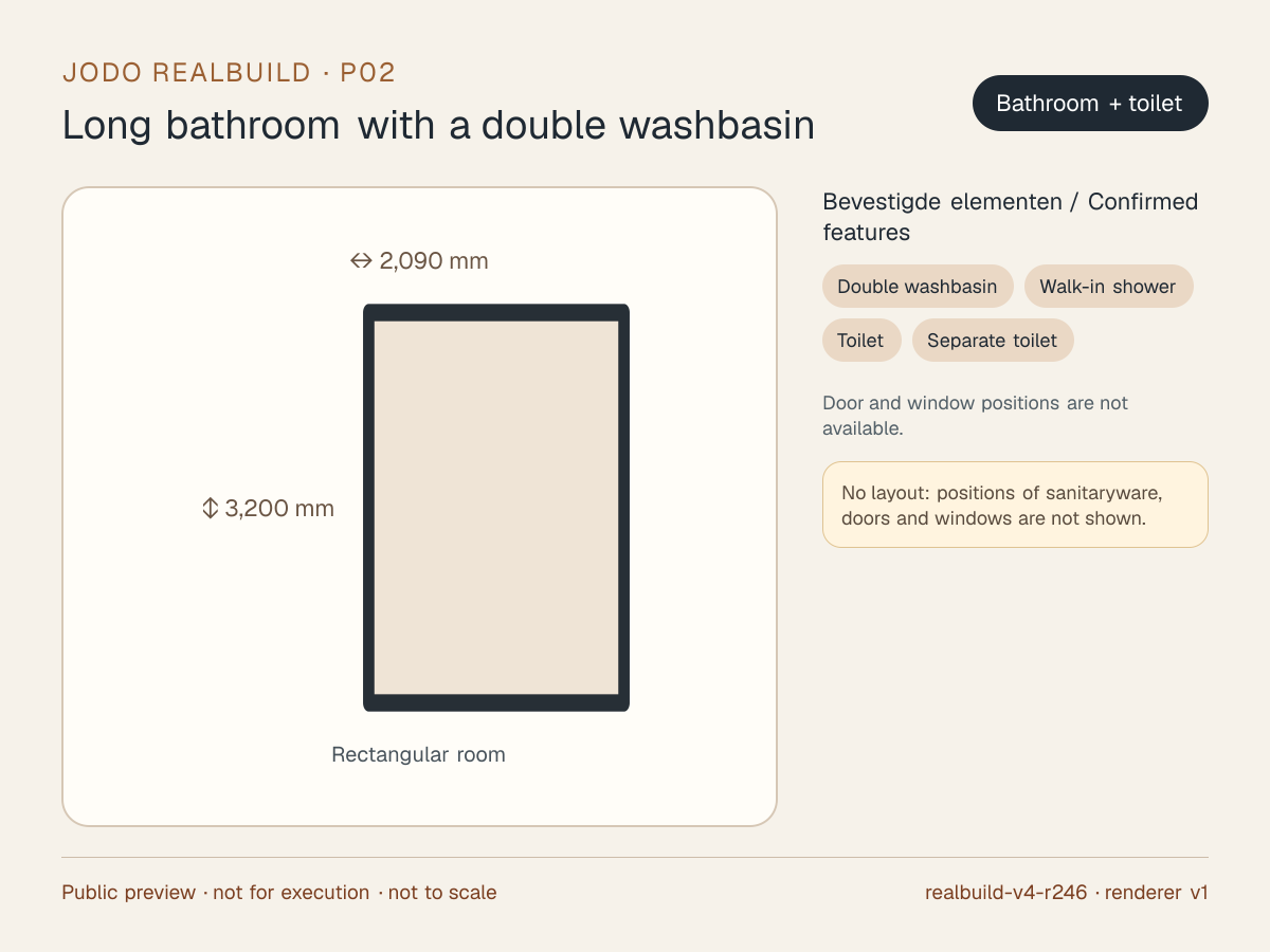 Safe preview of Long bathroom with a double washbasin