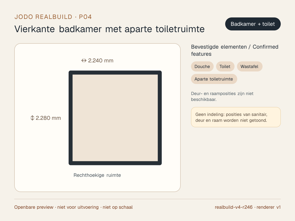 Veilige preview van Vierkante badkamer met aparte toiletruimte