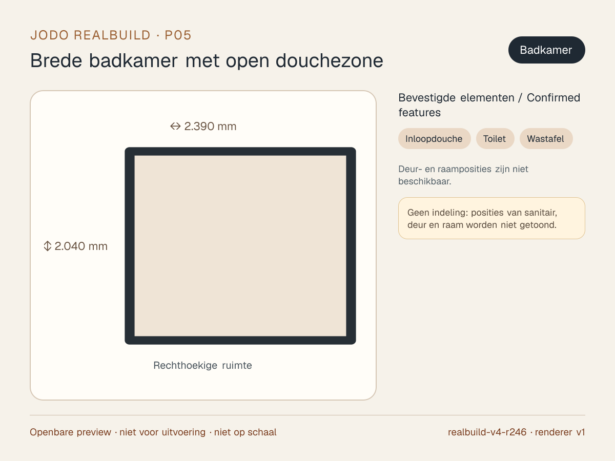 Veilige preview van Brede badkamer met open douchezone