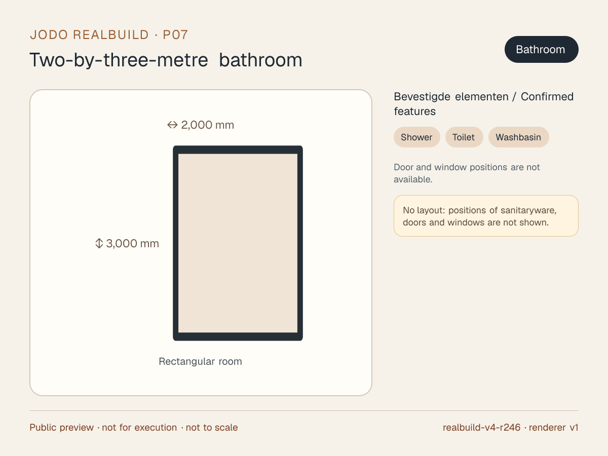 Safe preview of Two-by-three-metre bathroom