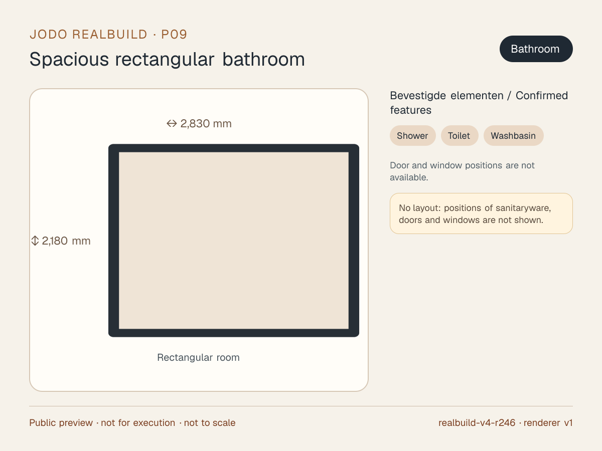 Safe preview of Spacious rectangular bathroom