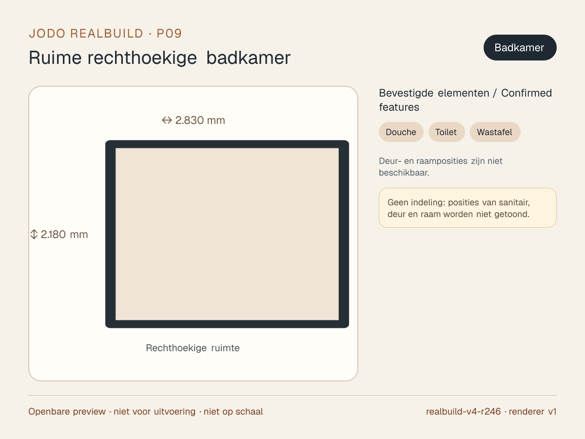 Veilige preview van Ruime rechthoekige badkamer