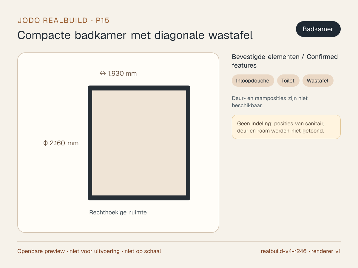 Veilige preview van Compacte badkamer met diagonale wastafel
