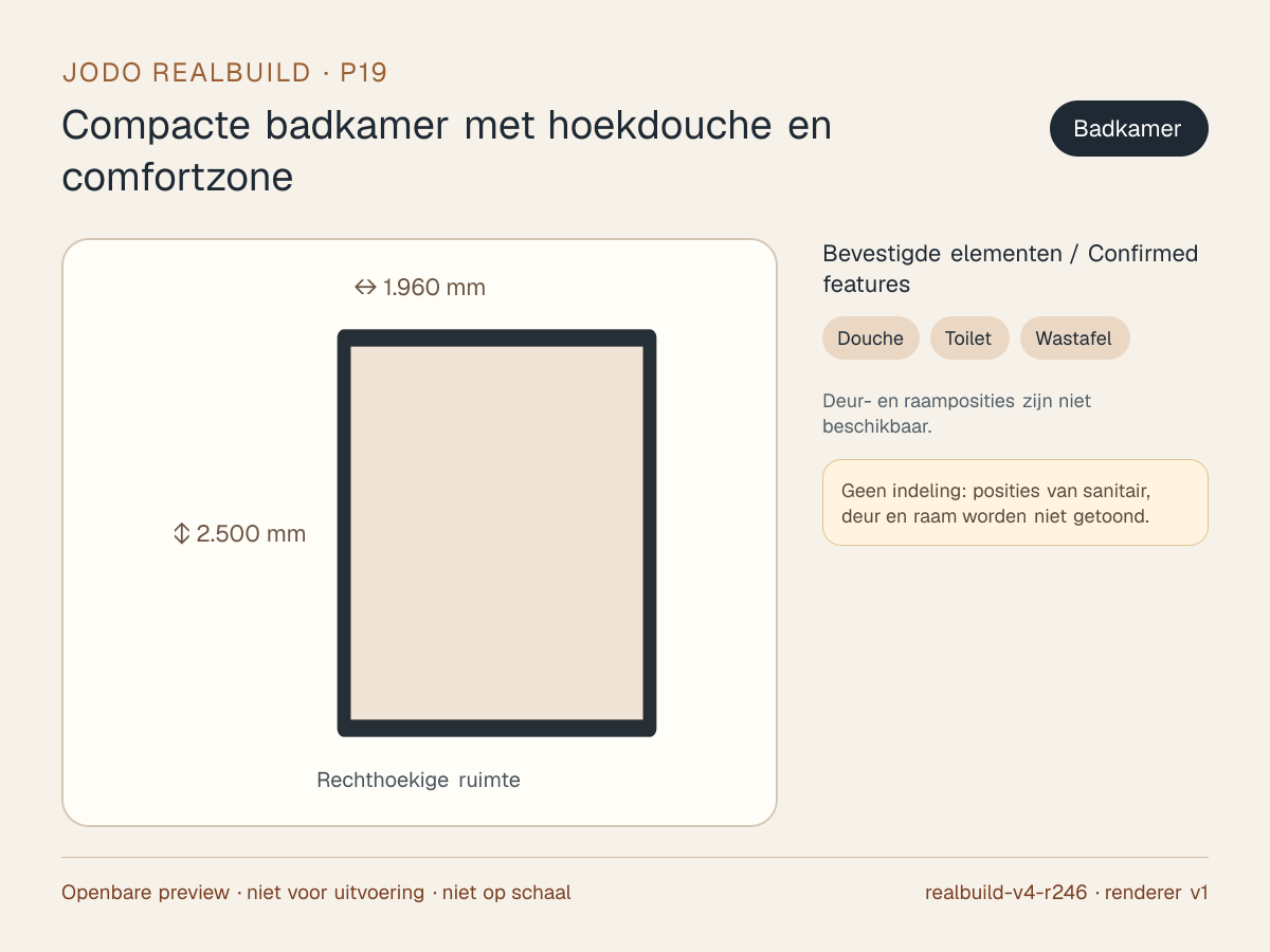 Veilige preview van Compacte badkamer met hoekdouche en comfortzone